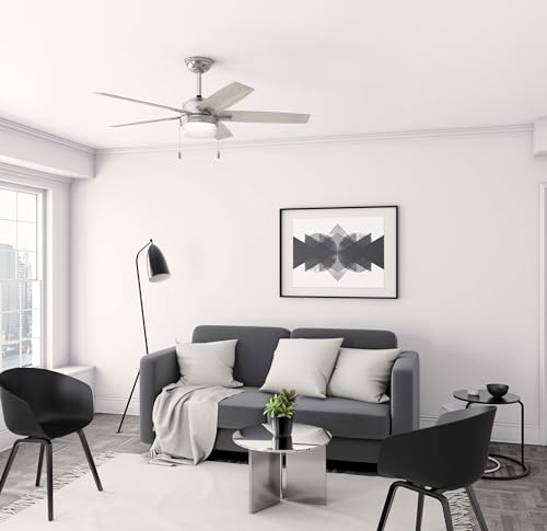 Image of Hunter 52 inch Anisten Indoor Ceiling Fan, Light, Pull Chain, Brushed Nickel