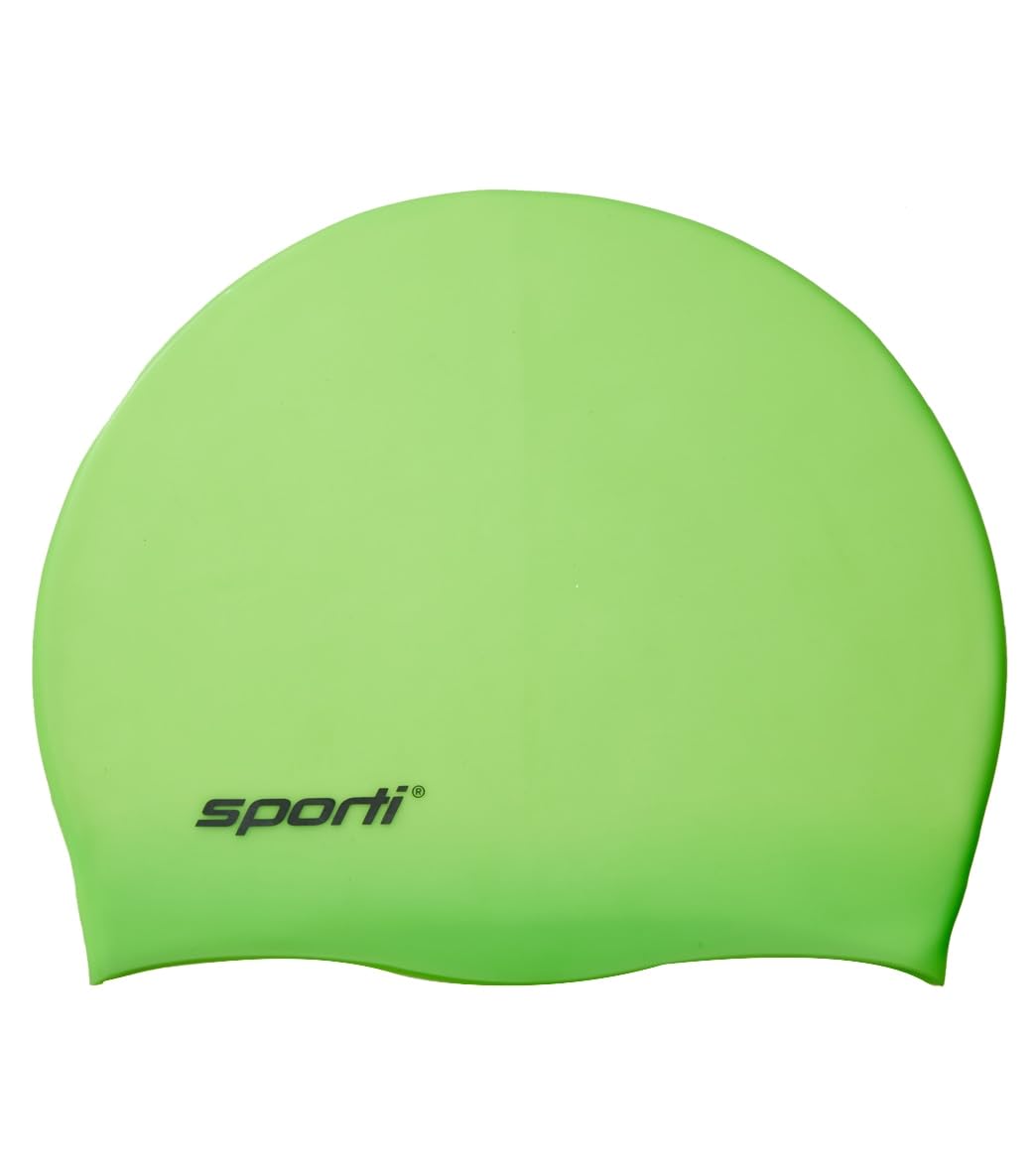 Sporti Solid Neon Silicone Swim Cap - Neon Green โ image 1