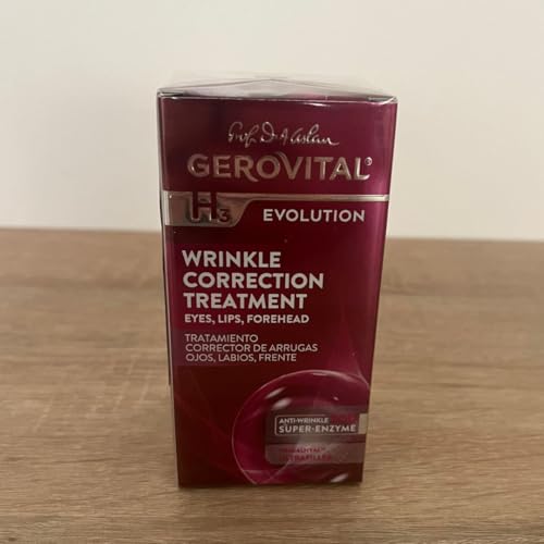 GEROVITAL Anti-Wrinkle Serum for Eyes, Lips and Forehead Area with Hyaluronic Acid, Vitamin A and E,
