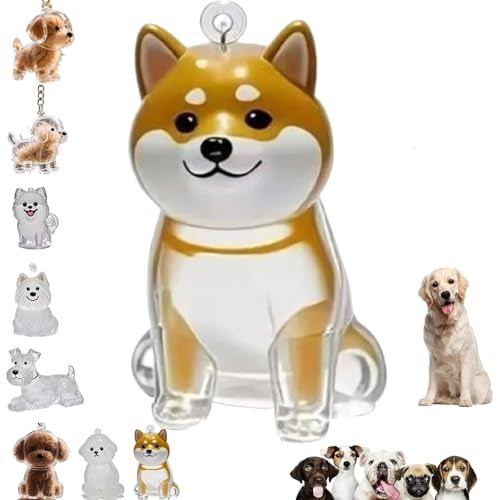 sencdfly Dog Hair Collector Keychain Charm Memorial Storage Box,Pet Hairs Keychain,Pet Fur Keepsake Capsule Pendant (Shiba Inu)
