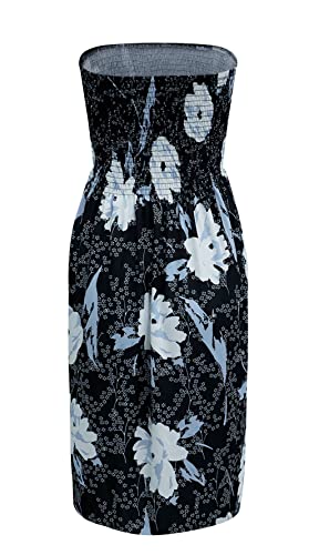 Image of Zyyfly Strapless Dress for Women Summer Beach Boho Smocked Tube Top Dress