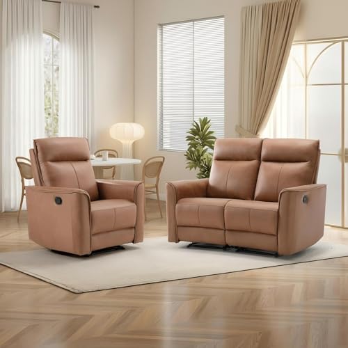 CANMOV Manual Recliner Sofa Furniture Set for Living Room,