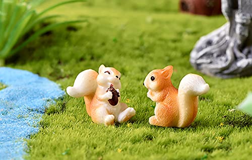 15 Pcs Cute Squirrel Miniature Figurines Set, Mini Squirrel Pinecone Figurines Cake Topper Squirrel Set For Crafts, Succulent Planter, Moss Landscape Diy Terrarium #TOP4