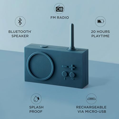 Lexon TYKHO 3 FM Radyo+Bluetooth Hoparlör, Koyu Mavi
