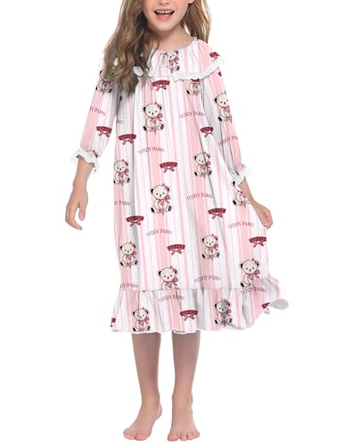 Ekouaer Girls Nightgowns Toddler Pajamas Dress Sleep Nightshirts Princess Soft Sleepwear for Kids