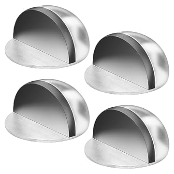 Flintronic Fermaporta Pavimento, 4PCS Blocca Porta Acciaio Inossidabile, con 4PCS Adesivo, Fermaporta a Pavimento Adesivo Protezioni per Pareti, per Proteggere Porte, Mobili, Pavimenti Duri, Ufficio