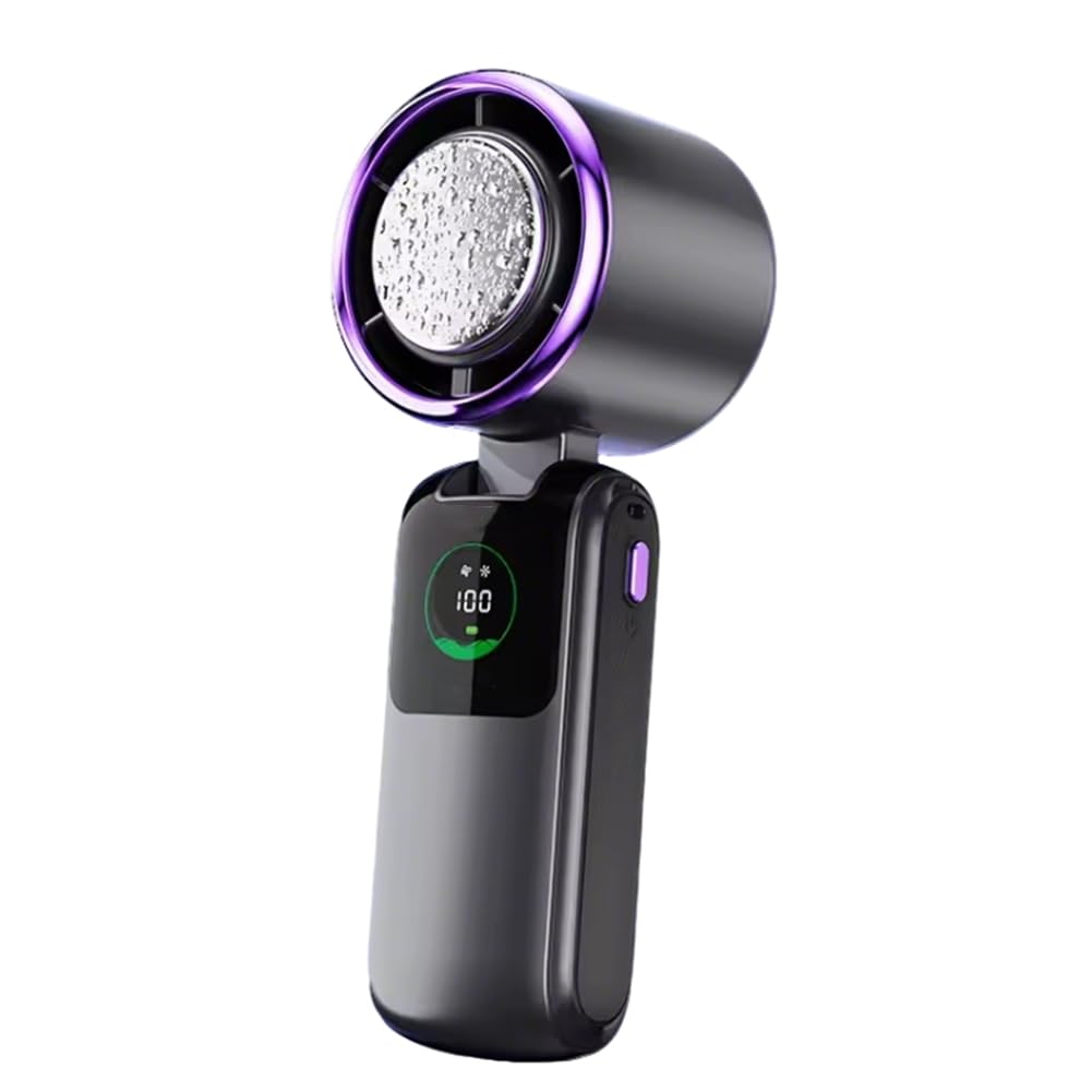 Ventilador eléctrico de mano ajustable, portátil y pequeño en color negro