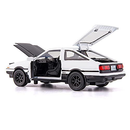 BDTCTK 1/32 AE86 Initial D Model Car, Zinc Alloy Pull Back Toy car with Sound and Light for Kids Boy Girl Gift(Black)
