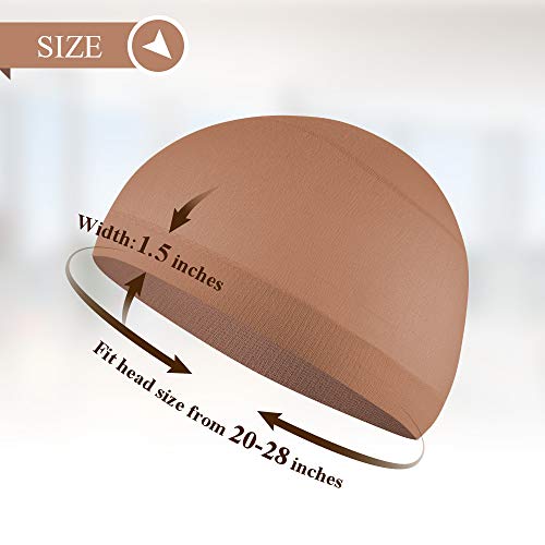 MYKURS Medium Light Brown Nylon Wig Caps for Women, 24 Pack - Thumbnail 5