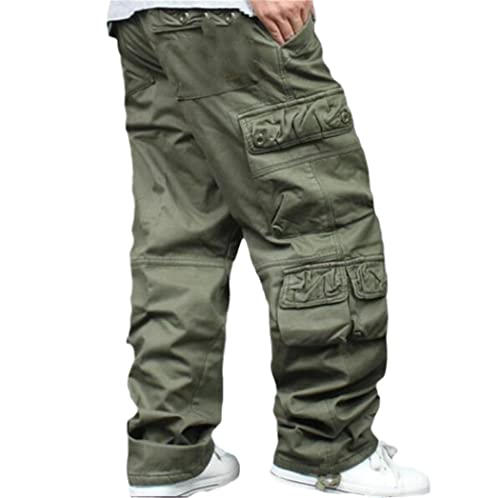 Pantalon long en polaire épaisse homme chaud contre le froid hivernal hip-hop vert