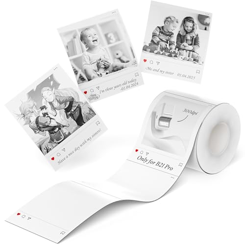 NIIMBOT Photo Papers Only for B21 Pro 300DPI Label Maker, Thermal Picture Labels Good Idea to Print Photos, Beauty Memories, Note,List (2.13\'\'x2.67\'\'-54x67mm)