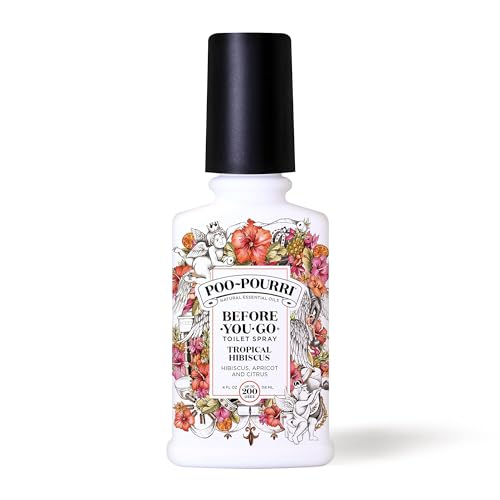 Poo-Pourri Before-You-Go Toilet Spray, Tropical Hibiscus, 4 Fl Oz - Hibiscus, Apricot and Citrus