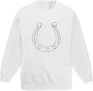 Azeeda 'Heart Horse Shoe' Kid's Sweatshirt/Jumper (7-8 Years) (KW00049593)