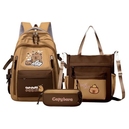 Sac à dos capybara école et voyage avec trousse et cabas mignon