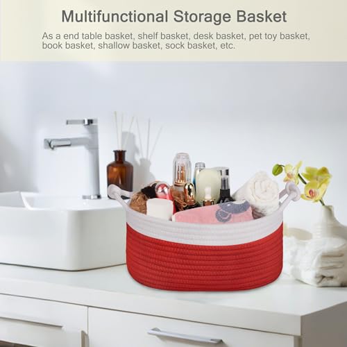 Image of Small Empty Gift Basket with Bag & Ribbons, White & Red