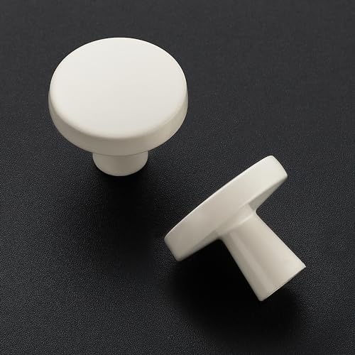 Image of Ravinte 15 Pack Drawer Pulls 1-1 /4 Inch White Kitchen Cabinet Knobs Solid Round Dresser Handles for Simple Cupboard Hardware