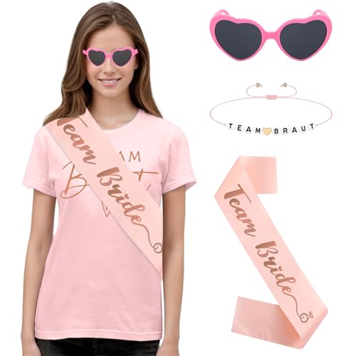 Apparlxer JGA Tshirt Golddruck Junggesellenabschied T-Shirt für Hochzeit Brautjungfern (DE/NL/SE/PL Alphanumerisch M Regular Regular Rosa-DE)