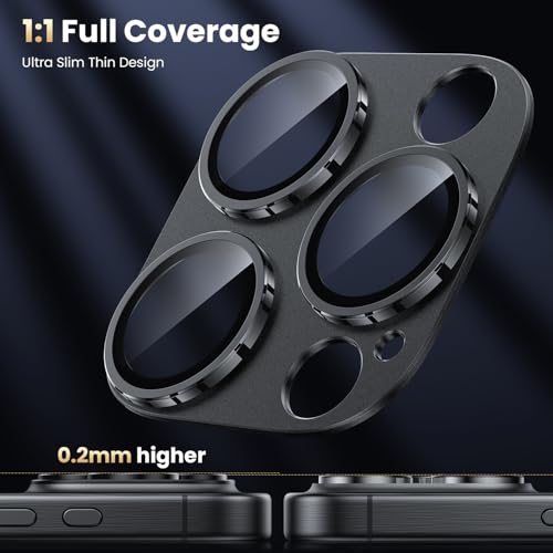 Image of WSKEN Matte Camera Protection for iPhone 16 Pro Max / 16 Pro - 9H Hardness Scratch-Resistant Bubble-Free HD Tempered Camera Metal Glass Tempered Glass Screen Protector Film Mobile Phone Case Friendly,