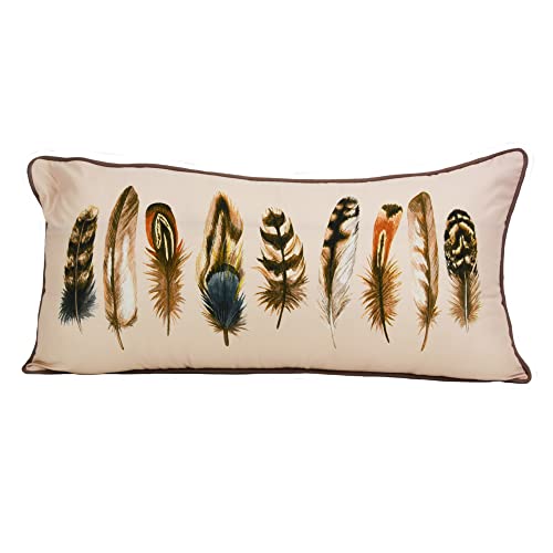 Donna Sharp Throw Pillow - Mojave Red Southwest Decorative Throw Pillow with Feather Pattern - Rectangle