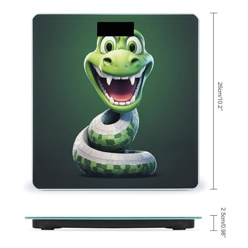 Báscula Digital Verde Cartoon Snake de Vidrio Templado miniatura 2