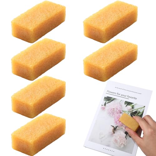 Image of Marspark 6 Pcs Comic Book Dry Cleaning Natural Rubber Book Cover Eraser Tool Dirt Eraser Small Soot Sponge
