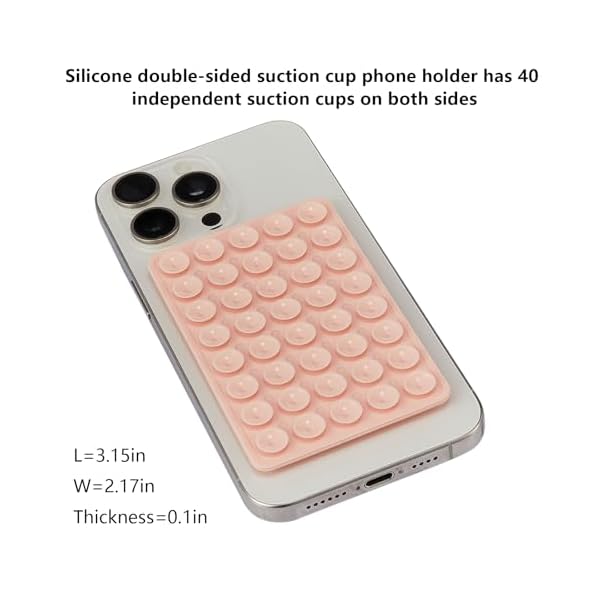 3 Pack Silicone Sticky Grip Holder for Cellphone, Silicone Suction Cup Phone Mount Hands-Free Double Sided Strong Grip Phone Holder for Selfie & Videos, Pink/Black/Transparent - Image 3