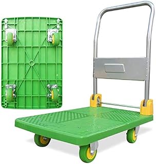 Foldable Platform Truck, Portable/Mute/Easy to Store, Load-Bearing 150Kg Household Trolley Over Load-Bearing Platform Cart, Green (90 * 60cm) (Green 72 * 42cm)