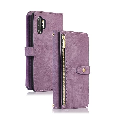 Housse cuir Samsung S23 anti-perte avec long cordon et portefeuille violet
