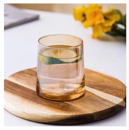 Image of Premium Brown 280 ML Water & Juice Drinking Glasses Set of 6 Vintage Glassware Set for Juice, Cocktail, Mocktail,Whisky All Beverages Everyday Uses for Gift (6, MT-23)
