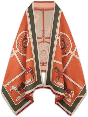 EXTREE Scarfs for Women Pashmina Silky Shawl Wrap for Evening Dressing Blanket Open Front Poncho Cape