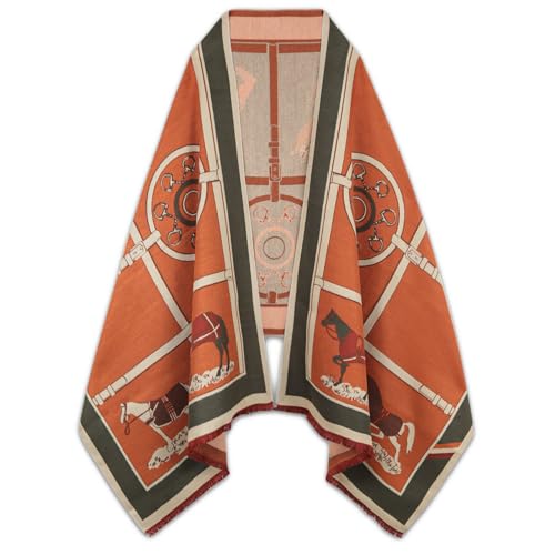 EXTREE Pashmina Silk Shawl for Women – Orange
