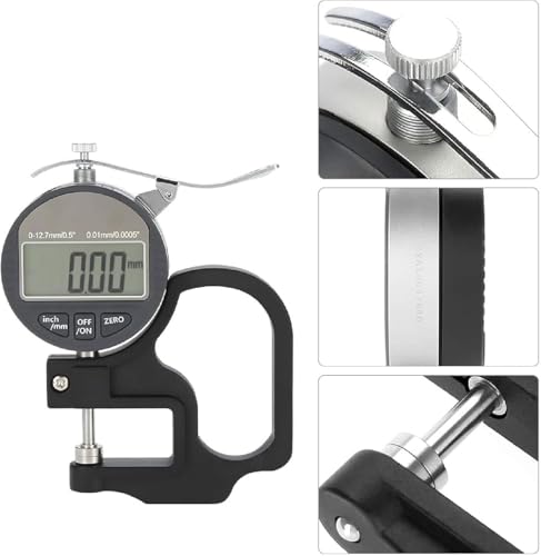 Medidor Digital de Espesor, Rango 0-12.7mm, Resolución 0.001mm, para Medir Papel, Cuero, Tela, Película, Cinta y Alambre miniatura 3