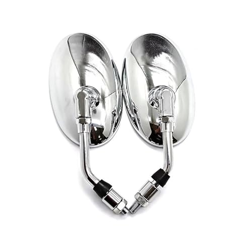 Espejo retrovisor lateral universal de moto cromado antivibración para manillar estándar 4