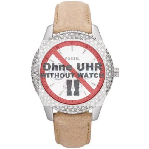 Fossil Correa de repuesto original para reloj LB-ES2997 ES 2997 de piel, 18 mm, color beige