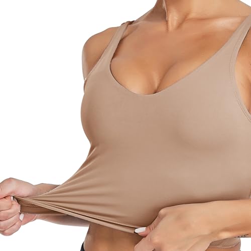 Image of Oalka Sports Bra Womens Longline Padded Crop Yoga Tank Tops