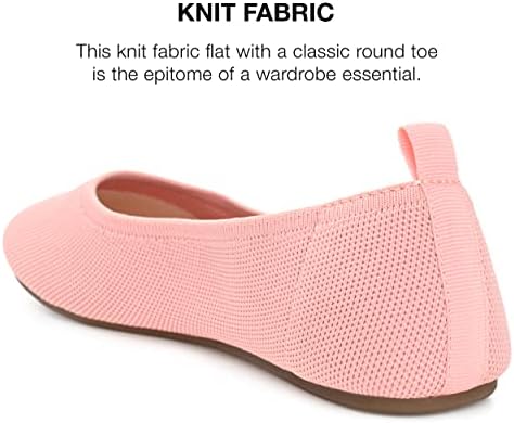 Journee Collection Womens Jersie Ballet Flat with Knit Fabric Uppers and Comfort Foam Footbed, Pink, 12 | Image 2