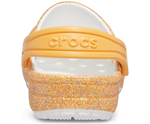 Image of Crocs Unisex ClsscGlttrClgK Orange Sorbet Glitter Clog-9 Kids UK (C9) (205441-9BE)