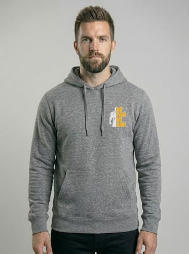 Image of Mens Full Sleeve Graphic Printed Hooded Sweatshirt | No Pain No Gain Print Winter Hoodies for Men | Gym Hoodie Men's