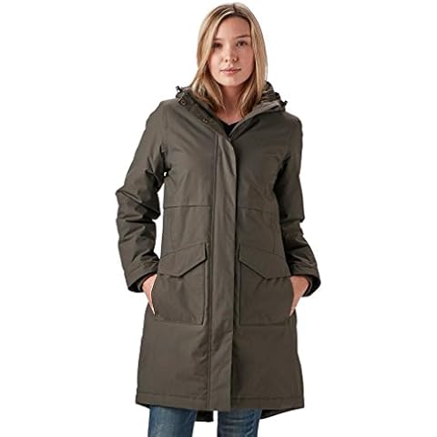 Brasher Women's Waterproof and Quilted Hopegill Parka Jacket with Hood, Rain Coat, Commuting, Outdoors, Walking, Trekking, Hiking and Camping Clothing, Khaki, 8 Cover
