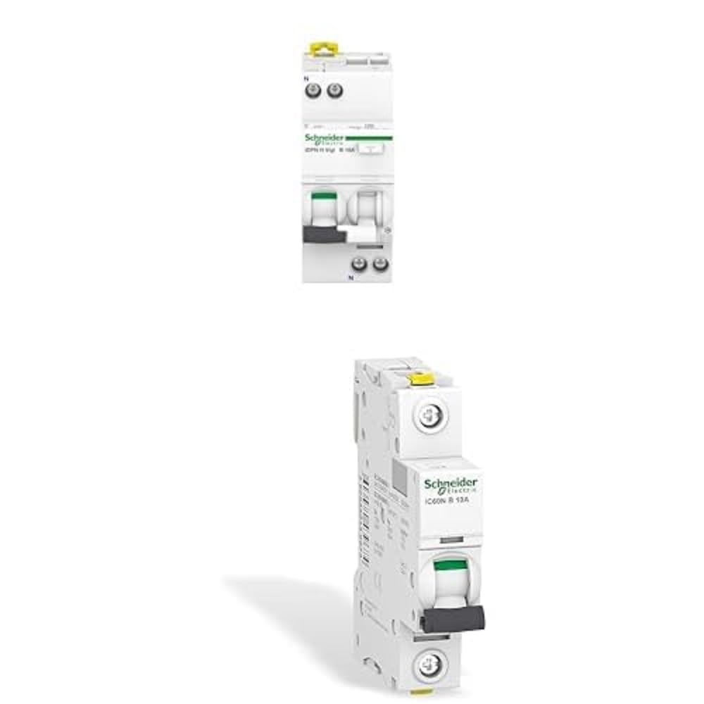 Bundle aus Schneider Electric A9D07616 FI/LS-Schalter IDPN H 1P+N 16A B 30MA TYP A + Schneider Electric Leitungsschutzsschalter ACTI9 IC60N 1P 10A B, A9F03110