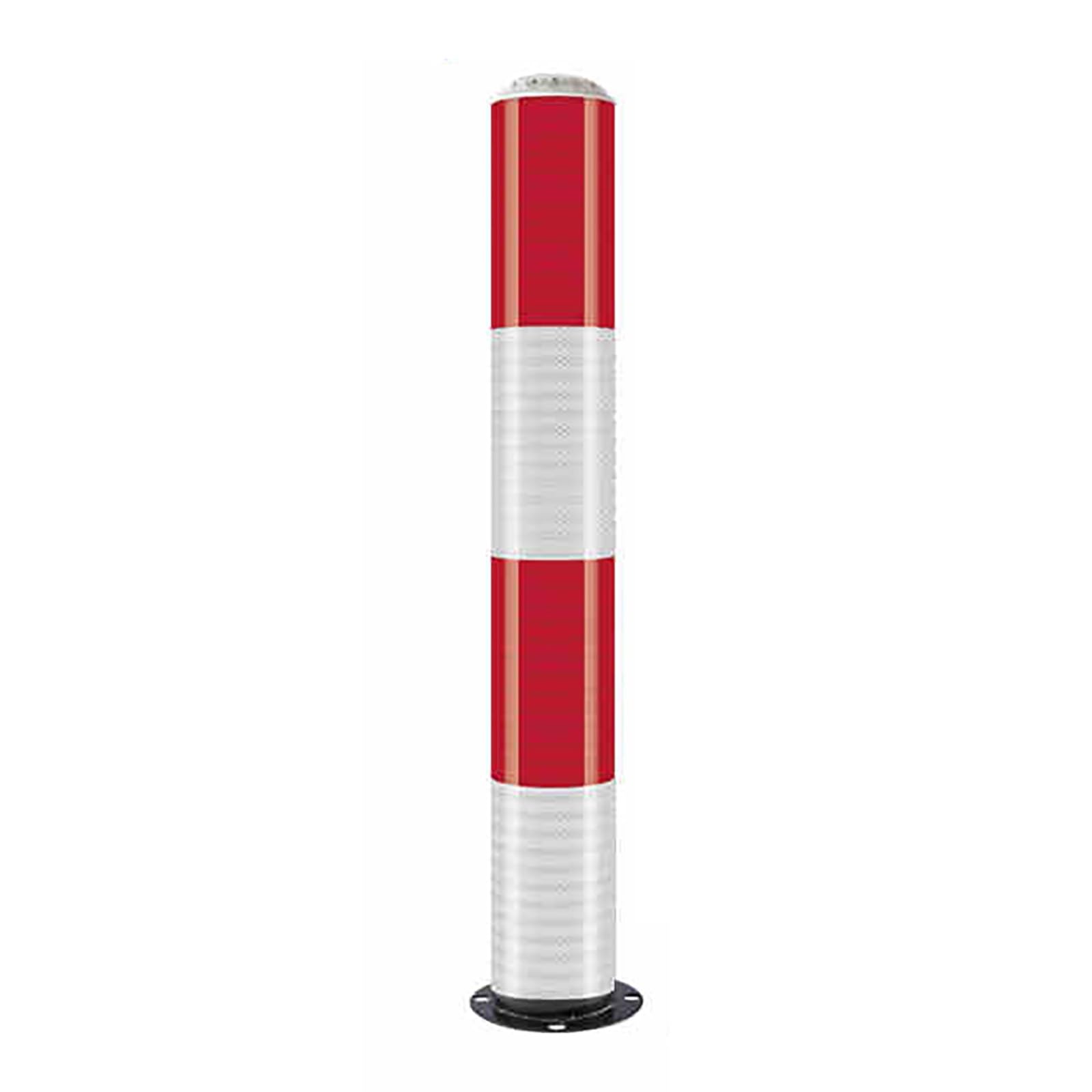 SGKOMN Heavy-Duty Steel Bollards - Reflective Safety Parking Posts with Anchor Bolts, High Visibility Security Barriers, Perfect for Traffic Control, 1pcs-Red