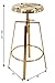 Brage Living 4-Legged Gold Backless Metal Round Seat Adjustable Height Bar Stools with Footrest (Set of 2) (Gold)