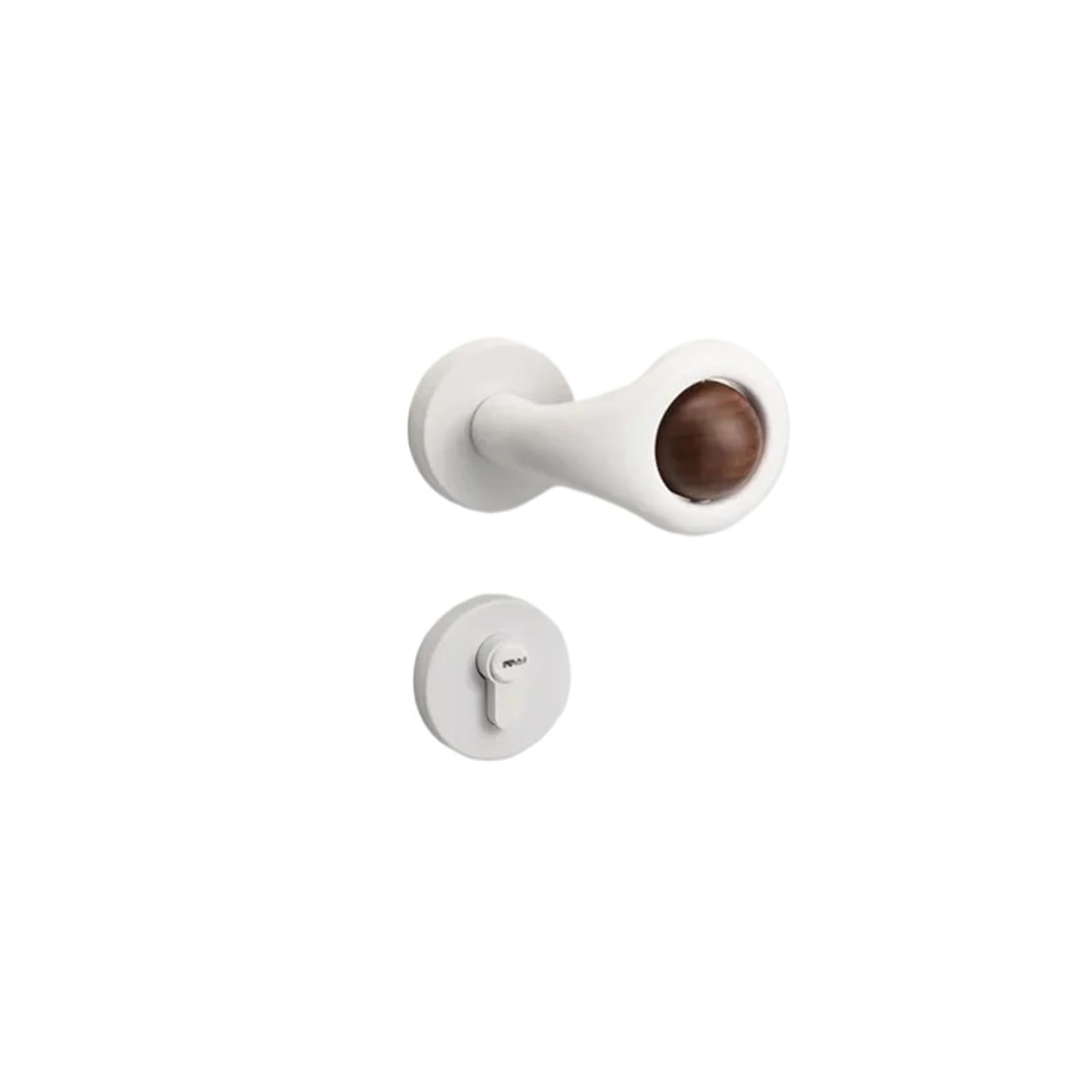 Sjloynwq A White Door Lock Indoor Silent Rotating Door Handle Hardware