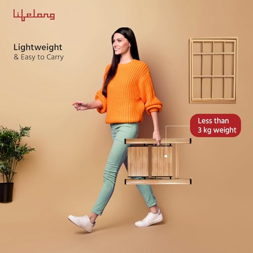 Image of Lifelong 2 Steps Ladder for Home, Wooden Finish Coating, Foldable & Portable Stairs, Versatile Use for Kitchen, Bathroom & Office Foot Stool -Multipurpose Two Step Stool with 150 Kg Capacity (LLSLW02)