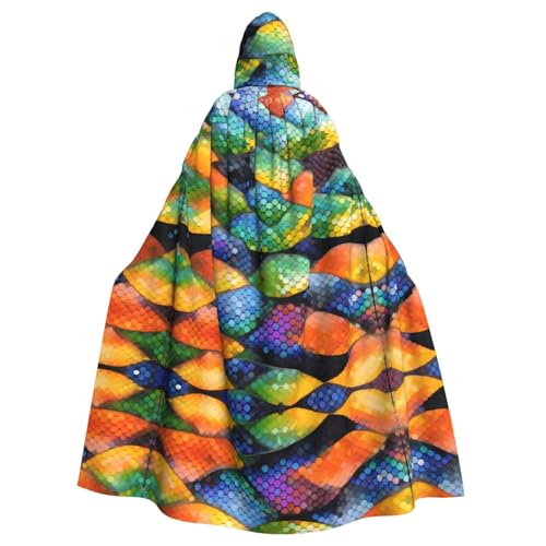 Cape à capuche adulte arc-en-ciel pour festivals et soirées déguisées