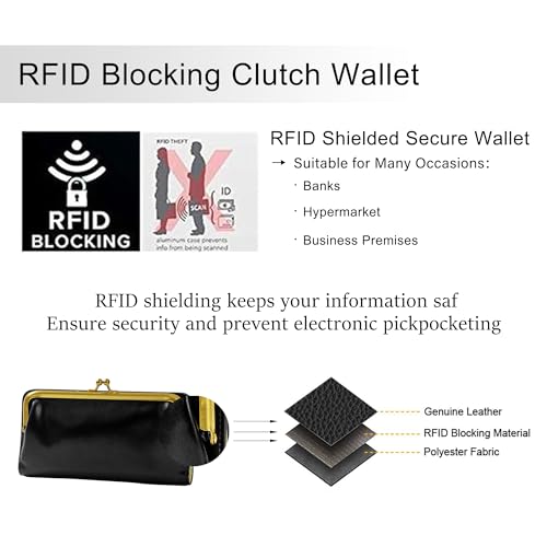 Cockatoo Large Wallet for Women, Nappa Leather Bifold Ladies Purse with Kiss-Lock Coin Pocket and ID Window (Rumba Red)4