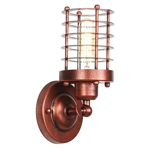 Lámparas de Pared Alambre Jaula Decorativa Pared Sconce Luz Pasillo E27 Retro 2
