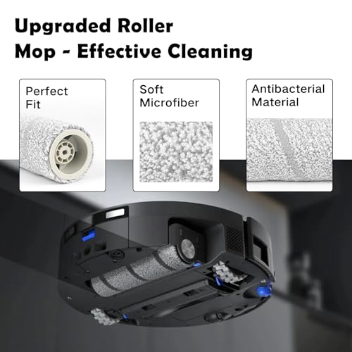 VIEWALL Antibakterielle Wischroller für ECOVACS DEEBOT T80 Omni/T80S/X11 Pro Omni/X11 OmniCyclone/X9 Pro Omni/X8 Pro Omni,2pcs Austauschbarer Hohe Dichte Wischwalze