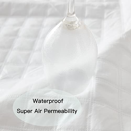 Tumei Allergy Free Queen Size 100% Waterproof Mattress Protector Quilted Fitted Soft Queen Mattress Pad Hypoallergenic Mattress Cover Pad Washable Waterproof Mattress Protector,1 Pack #TOP3