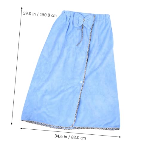 Falda de baño de coral fleece azul con gorra de tacto ultra suave 3